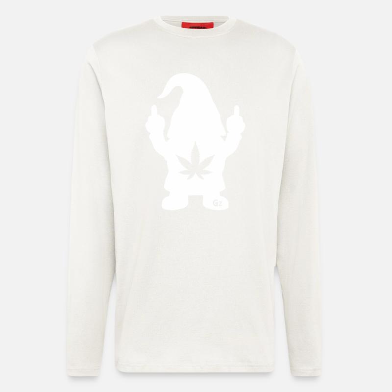 Frecher Zwerg mit Hanfblatt - Langarmshirt - made by SPREAD  - OFF WHITE