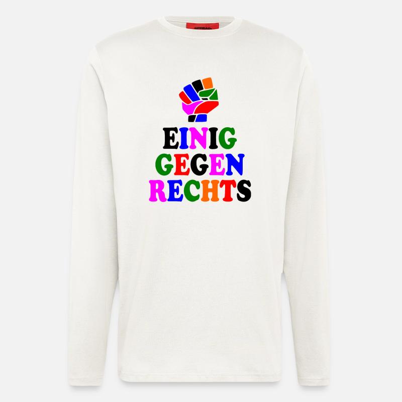 Einig gegen rechts - Langarmshirt - made by SPREAD  - OFF WHITE