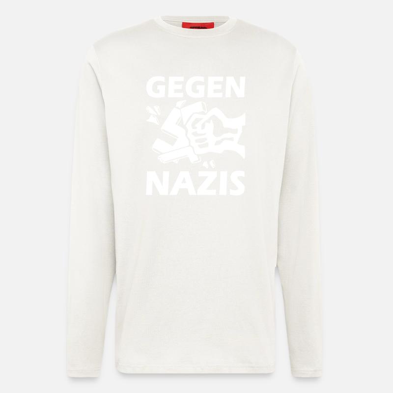 Gegen nazis faust - Langarmshirt - made by SPREAD - OFF WHITE