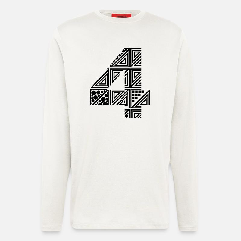 Vier Zahl 4 - Langarmshirt - made by SPREAD  - OFF WHITE