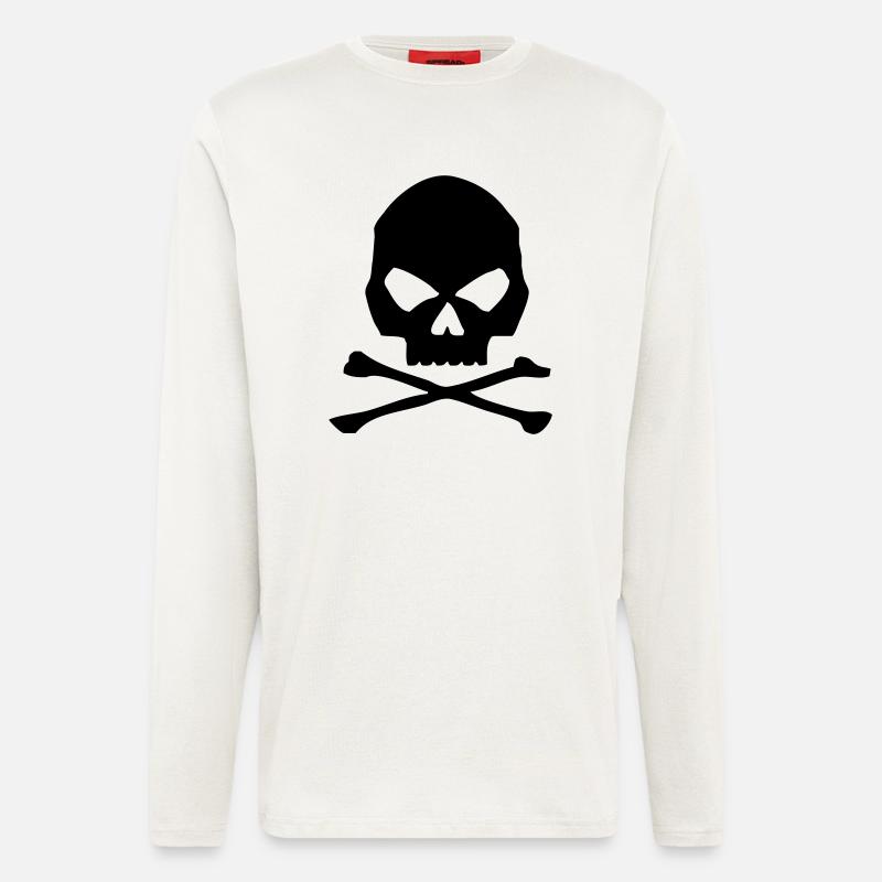 Schädel und Knochen - Langarmshirt - made by SPREAD  - OFF WHITE
