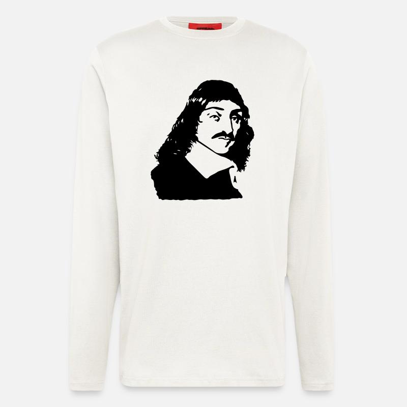 French philosopher Descartes bust drawing - Longsleeve - made by SPREAD  - OFF WHITE
