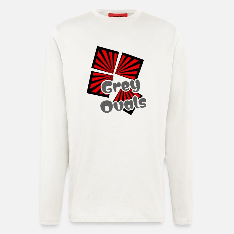 Rote Quadrate Graue Ovale - Langarmshirt - made by SPREAD  - OFF WHITE