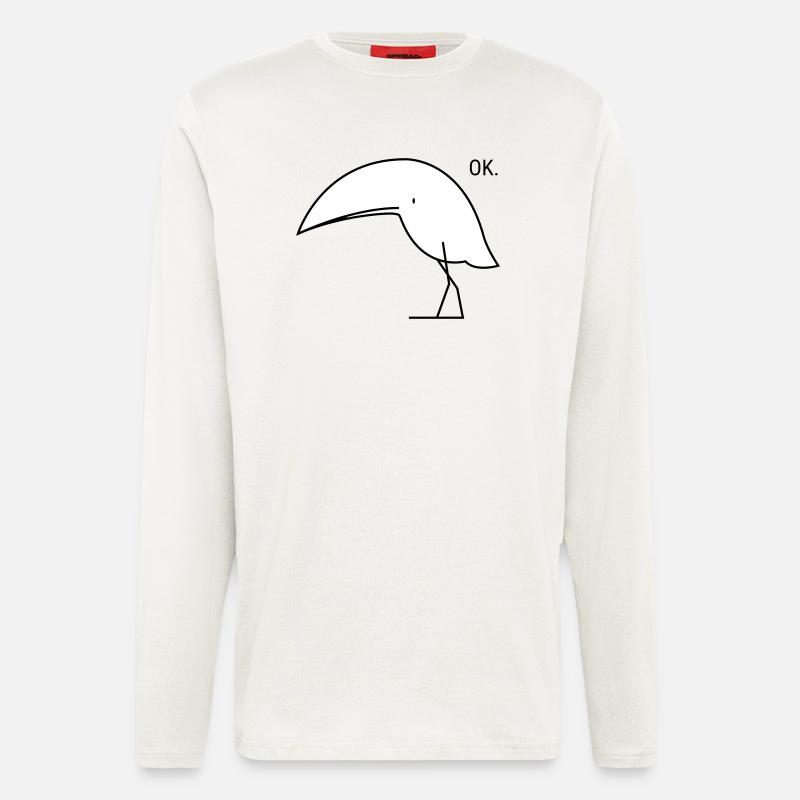 Lustiger OK Vogel - Langarmshirt - made by SPREAD  - OFF WHITE