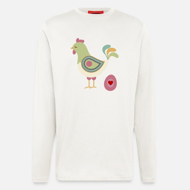 Chicken with easter egg - Longsleeve - made by SPREAD  - OFF WHITE