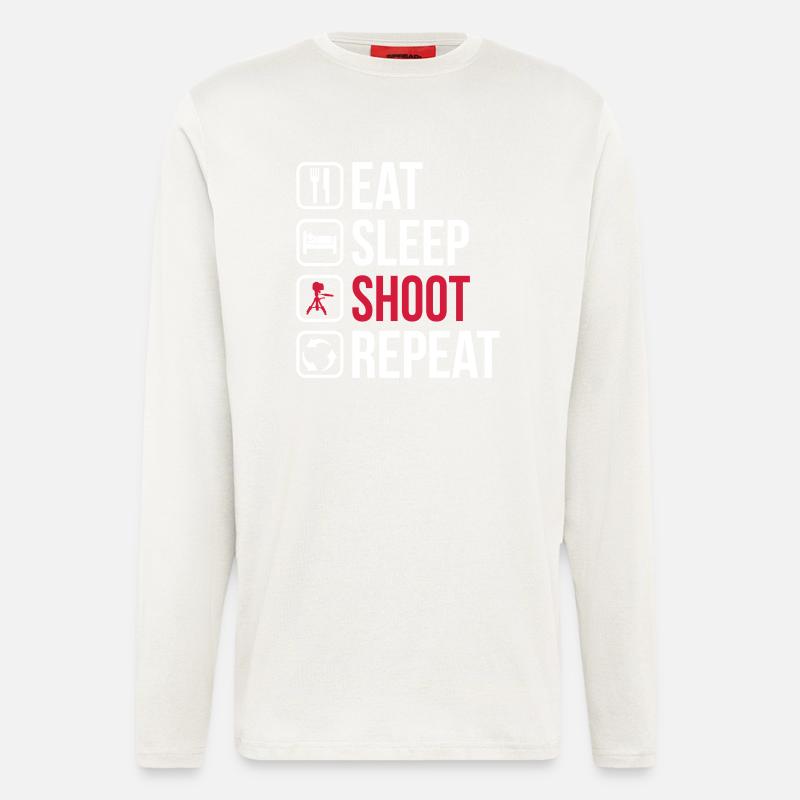 Eat Sleep Shoot Repeat - Langarmshirt - made by SPREAD  - OFF WHITE