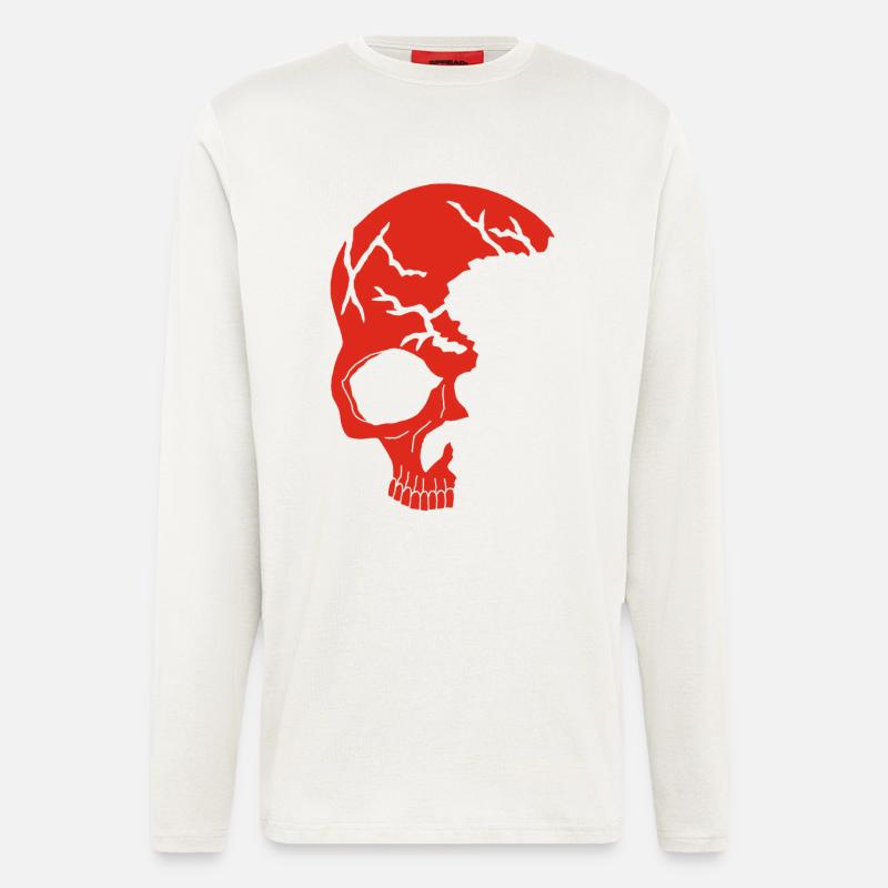 Roter Halbschädel - Langarmshirt - made by SPREAD  - OFF WHITE