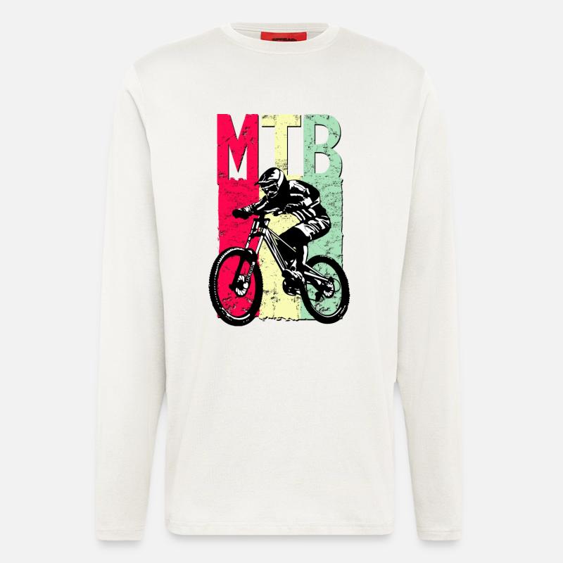 VTT VTT - VTT - Rétro Cycling - Manches longues bio décontracté fabriqué en UE - OFF WHITE