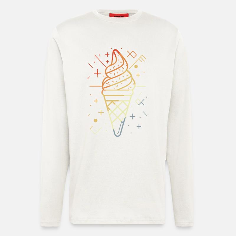 cream cone sketch retro style - Longsleeve - made by SPREAD - OFF WHITE