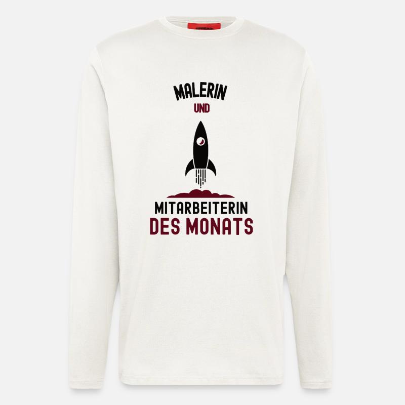 Mitarbeiterin des Monats Malerin Maler - Langarmshirt - made by SPREAD  - OFF WHITE