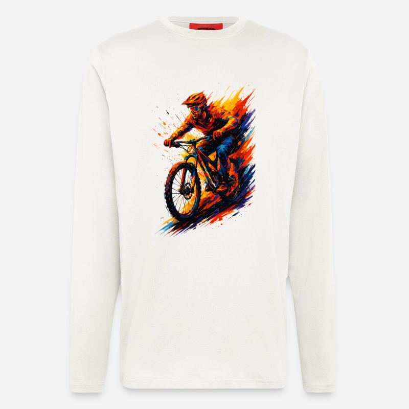 Mountainbiking Mountainbiker MTB cool Geschenk - Langarmshirt - made by SPREAD  - OFF WHITE
