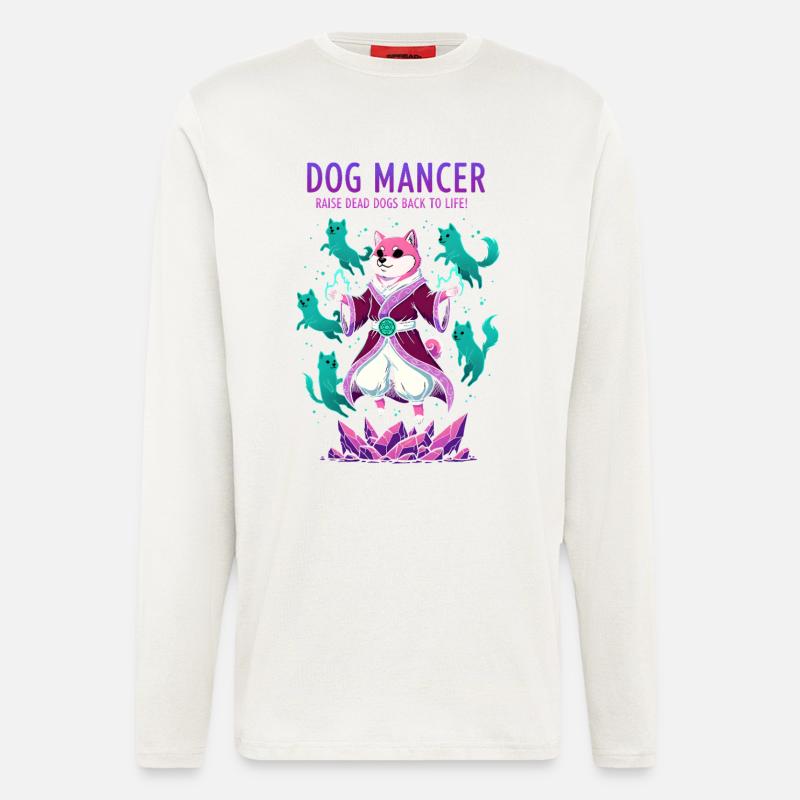 Hundemancer Hundezauberer zieht Geisthunde groß - Langarmshirt - made by SPREAD  - OFF WHITE