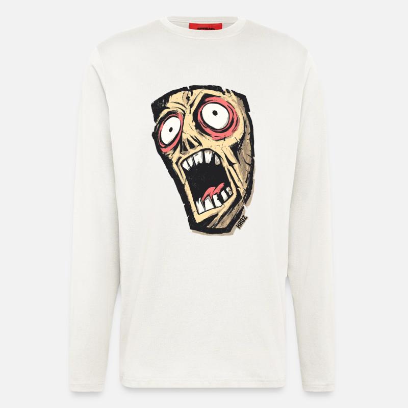 Psychedelic Screaming Skull - Longsleeve - made by SPREAD - OFF WHITE