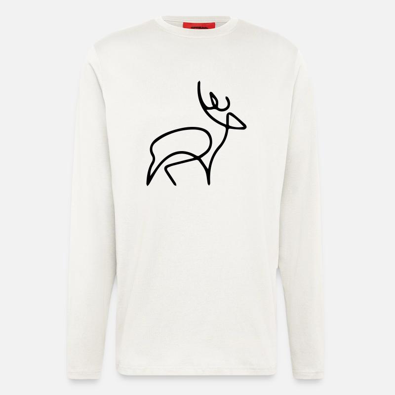 oneline deer - Longsleeve - made by SPREAD  - OFF WHITE
