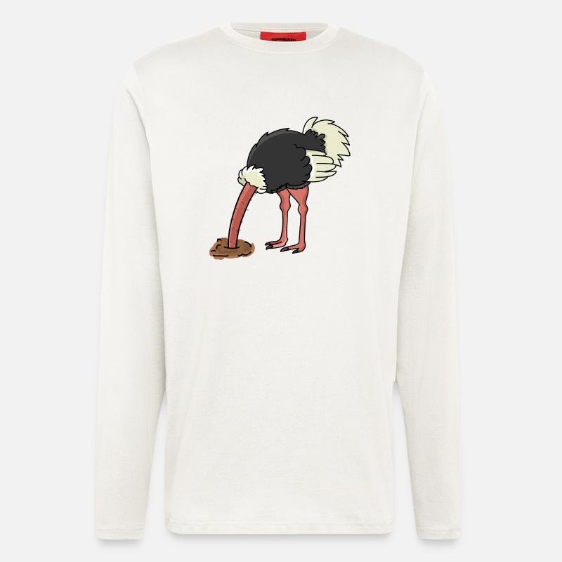 Vogelstrauß Vogel Strauß - Langarmshirt - made by SPREAD  - OFF WHITE