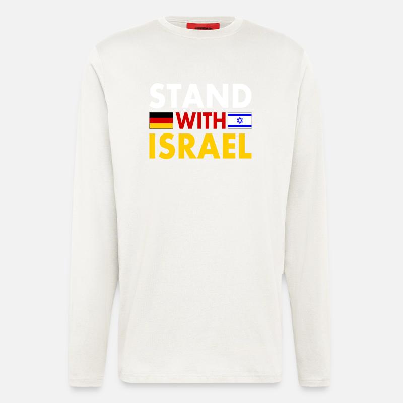 Stand with israel - Langarmshirt - made by SPREAD  - OFF WHITE