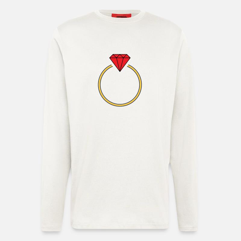 Diamantring - Langarmshirt - made by SPREAD  - OFF WHITE