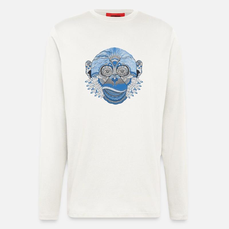 Indian monkey - Langarmshirt - made by SPREAD  - OFF WHITE