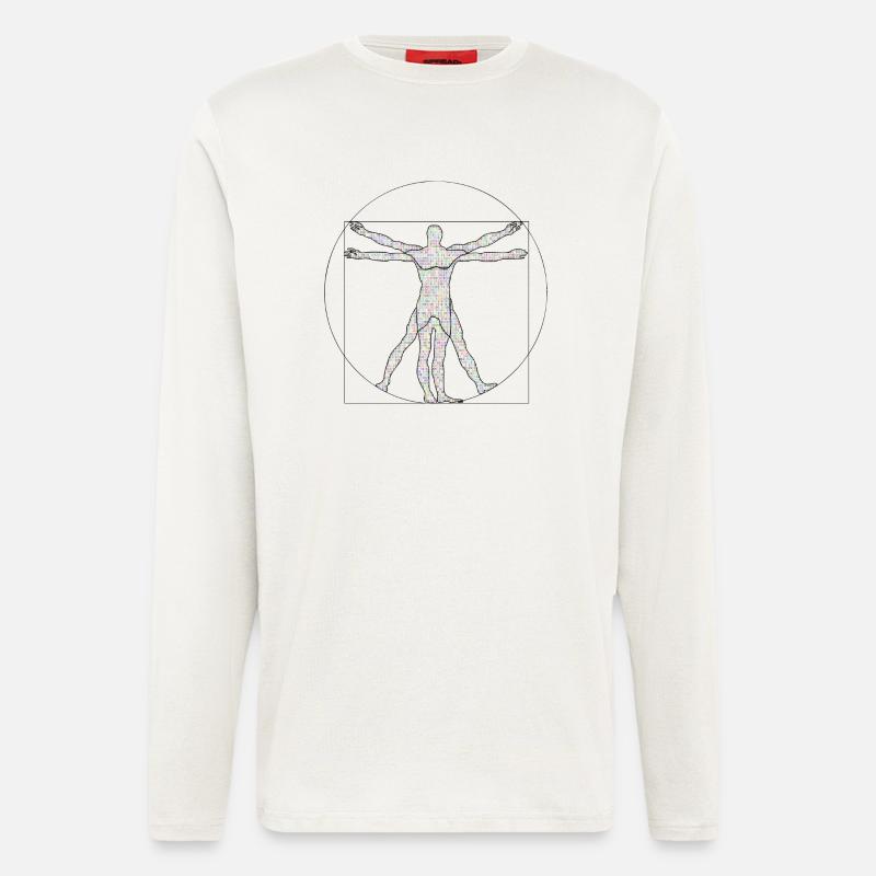 Da Vinci Programmierer Geschenkidee - Langarmshirt - made by SPREAD  - OFF WHITE