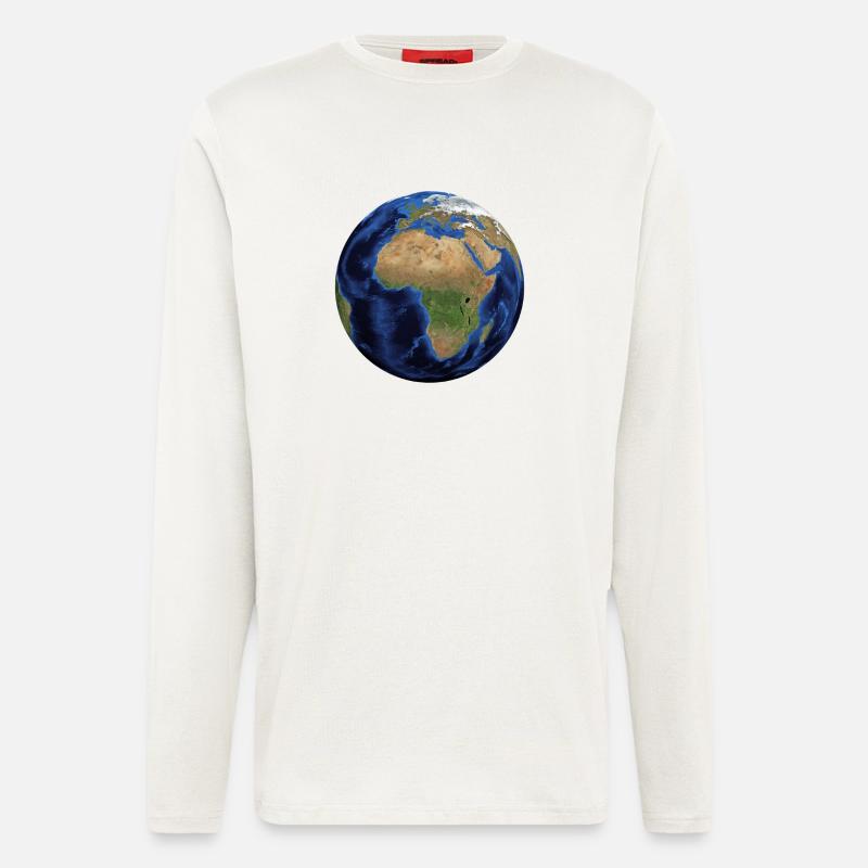 Weltkugel - Langarmshirt - made by SPREAD  - OFF WHITE