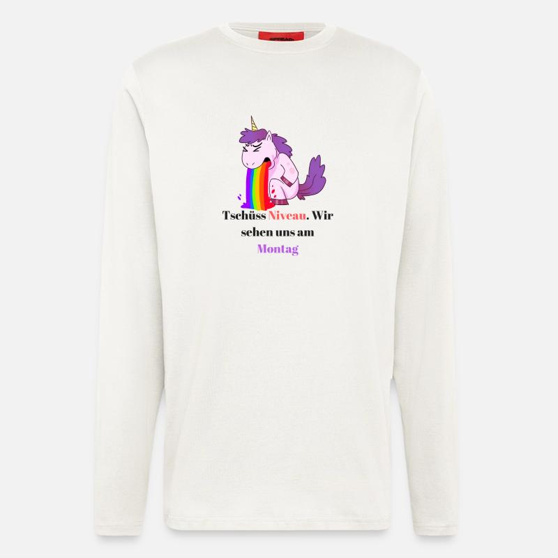Einhorn Comic Sprüche Design - Langarmshirt - made by SPREAD  - OFF WHITE
