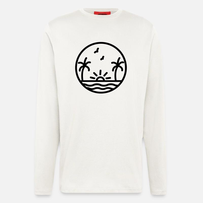 Conception de vacances - Manches longues bio décontracté fabriqué en UE - OFF WHITE