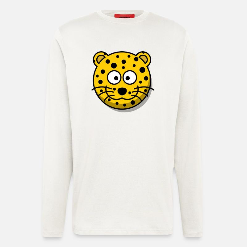 Léopard - Manches longues bio décontracté fabriqué en UE - OFF WHITE