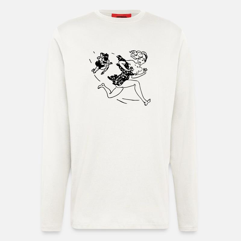 neanderthal cave man caveman steinzeit6 - Longsleeve - made by SPREAD  - OFF WHITE