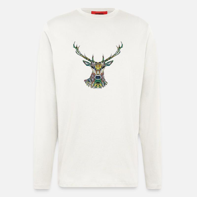 Hirsch - Langarmshirt - made by SPREAD  - OFF WHITE