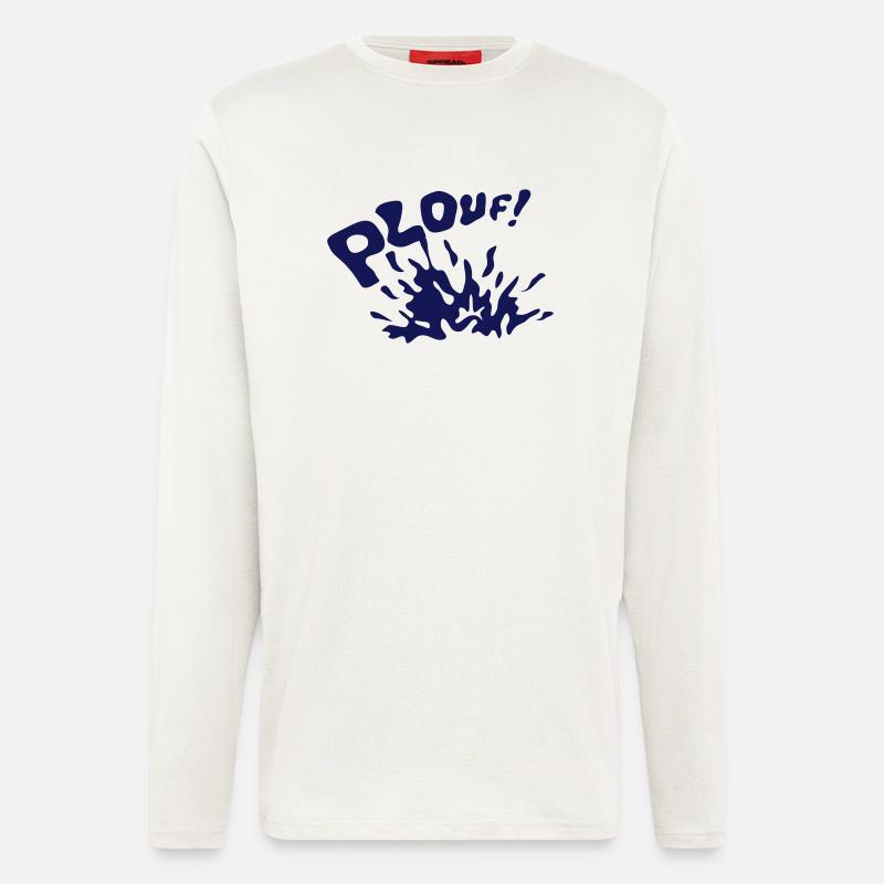 ploufe eclaboussure eau flotte 2803) - Manches longues bio décontracté fabriqué en UE - OFF WHITE