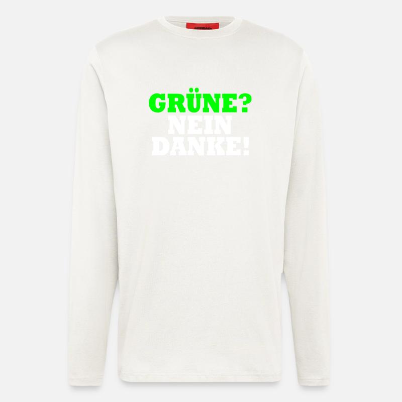 Grüne Nein Danke - Langarmshirt - made by SPREAD  - OFF WHITE