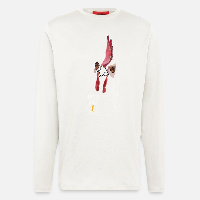 Le coq (blanc) - Manches longues bio décontracté fabriqué en UE - OFF WHITE