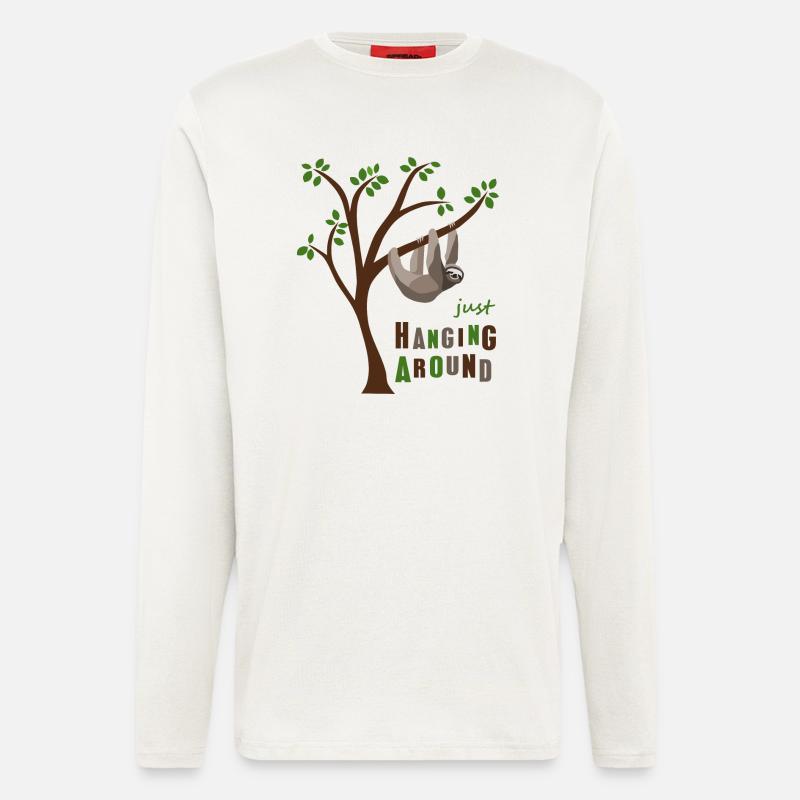 Faultier hängt rum - Langarmshirt - made by SPREAD  - OFF WHITE