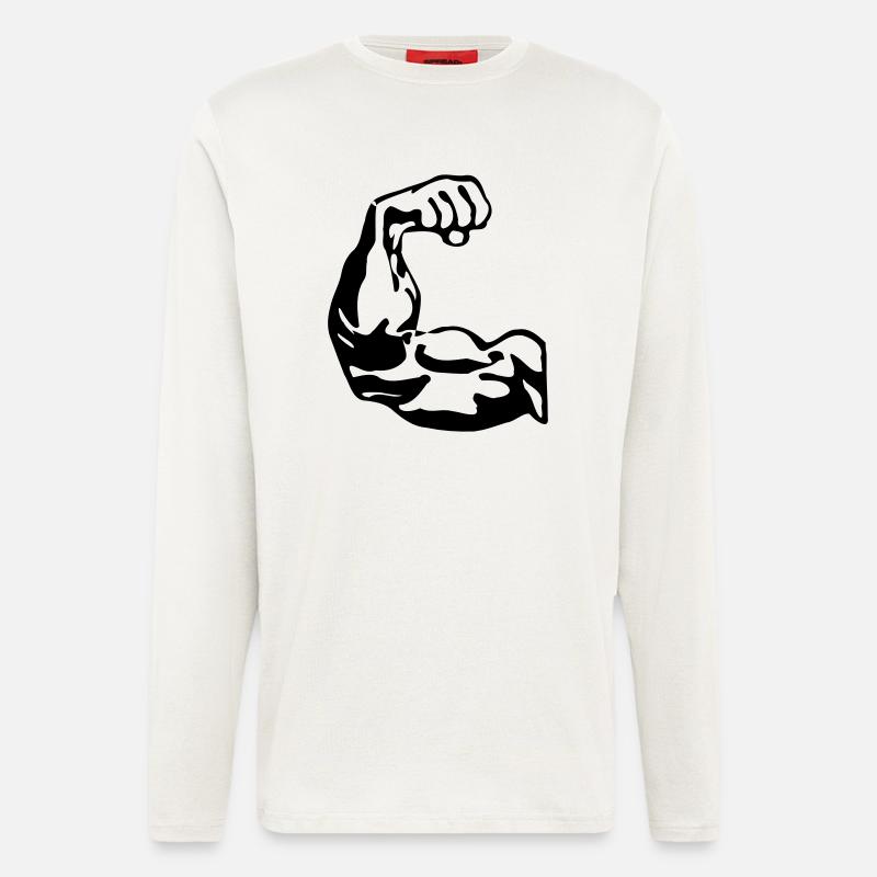 Bodybuilder biceps - Longsleeve - made by SPREAD  - OFF WHITE