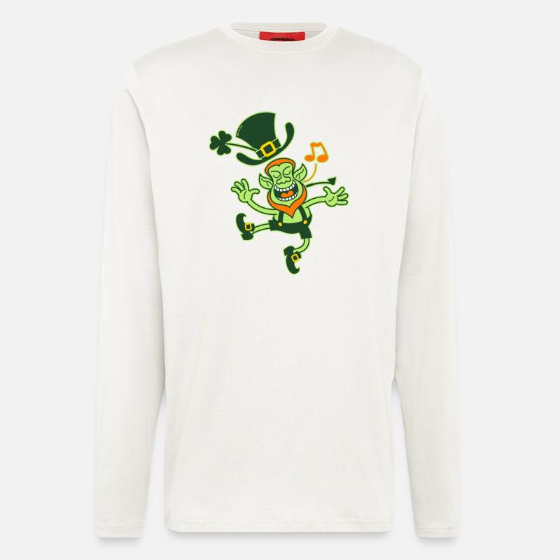 Leprechaun Dancing and Singing - Longsleeve - made by SPREAD - OFF WHITE
