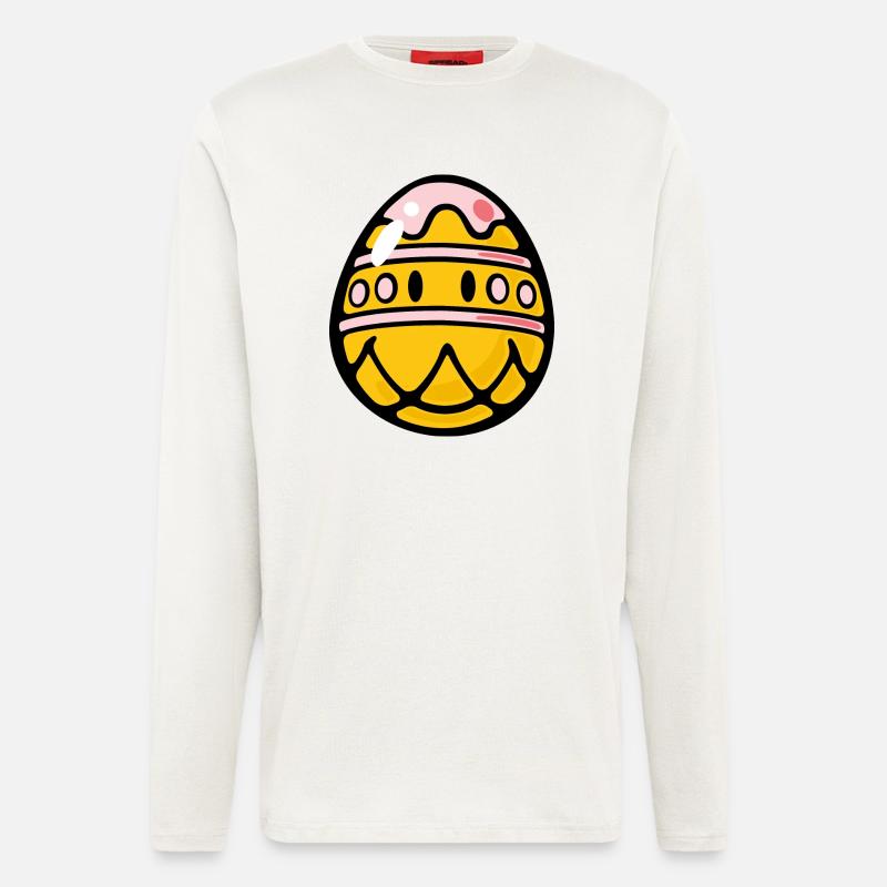 Smiley Easter Egg - Langarmshirt - made by SPREAD  - OFF WHITE