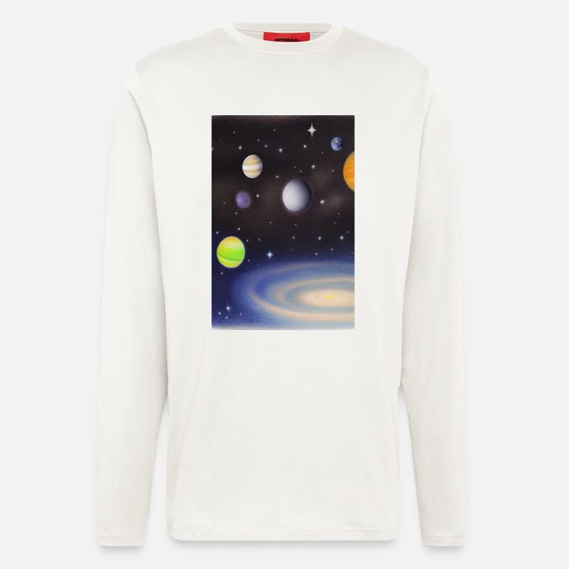 Space and planets - Longsleeve - made by SPREAD  - OFF WHITE