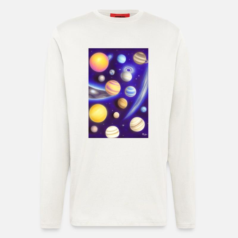 Space and planets - Longsleeve - made by SPREAD  - OFF WHITE