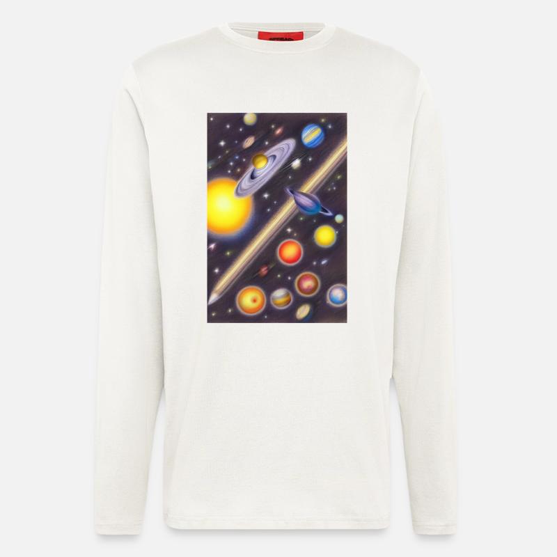 Space and planets - Longsleeve - made by SPREAD  - OFF WHITE