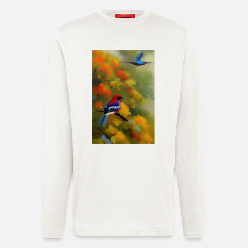 Vogel auf Ast - Langarmshirt - made by SPREAD  - OFF WHITE