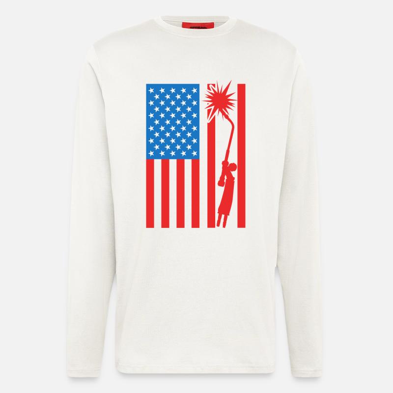 USA Schweißer - Langarmshirt - made by SPREAD  - OFF WHITE