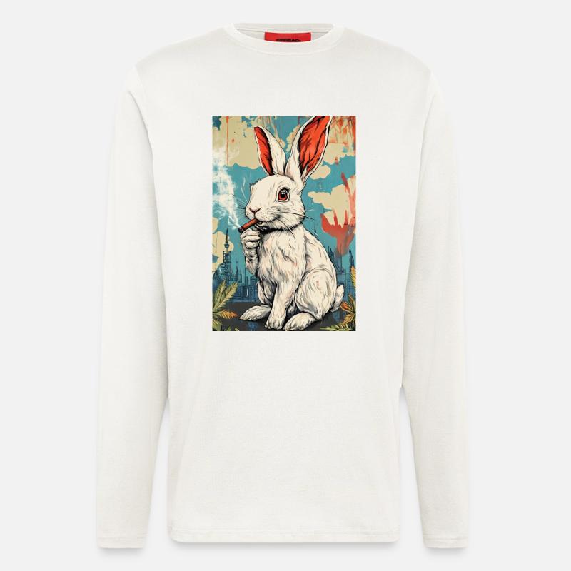 GraffitiHase Zigarette - Langarmshirt - made by SPREAD  - OFF WHITE