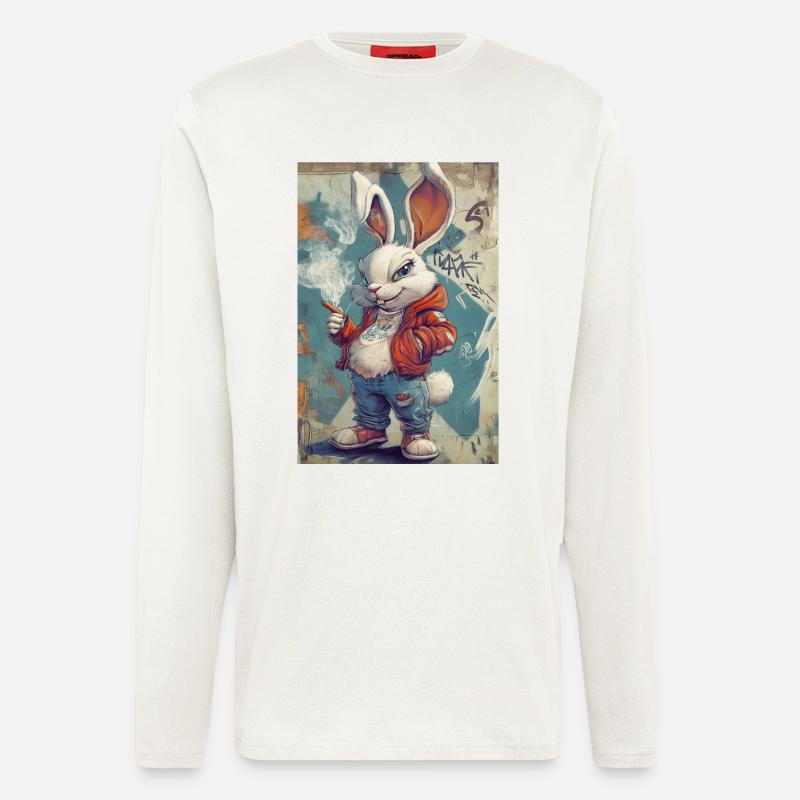 Graffiti Bunny Pullover Hoodie - Longsleeve - made by SPREAD  - OFF WHITE