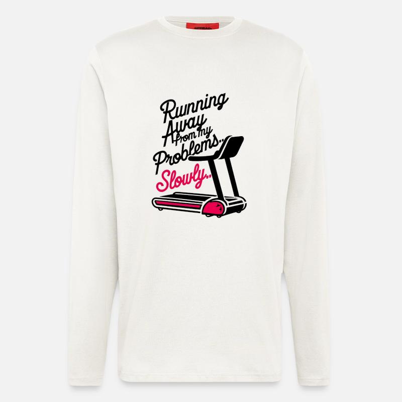 Running from Problems - Slowly - Langarmshirt - made by SPREAD  - OFF WHITE