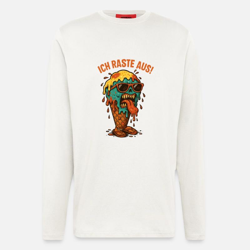 Schmelzendes Eisgesicht - Langarmshirt - made by SPREAD  - OFF WHITE