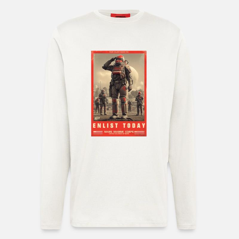 Mars Marine Corps - Langarmshirt - made by SPREAD  - OFF WHITE