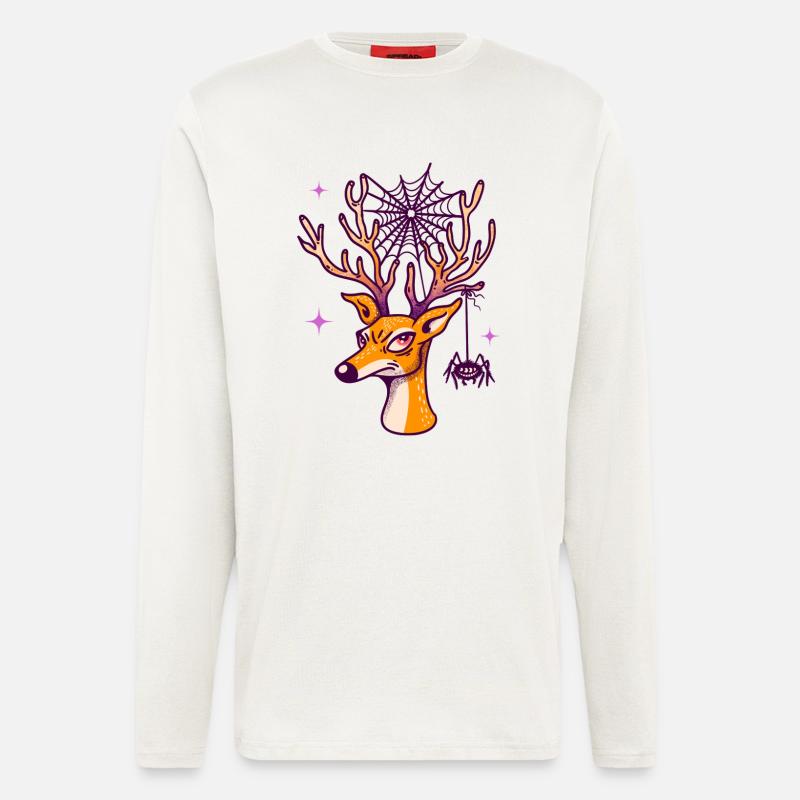 Hirsch & Spinne - Langarmshirt - made by SPREAD  - OFF WHITE