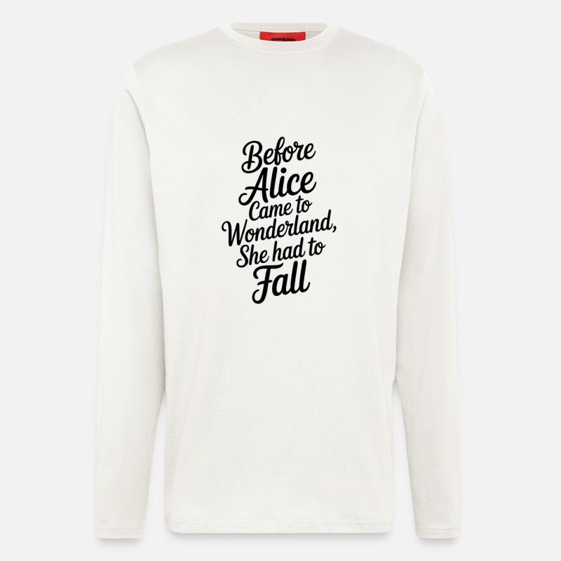 Wunderland Zitat in Script - Langarmshirt - made by SPREAD  - OFF WHITE