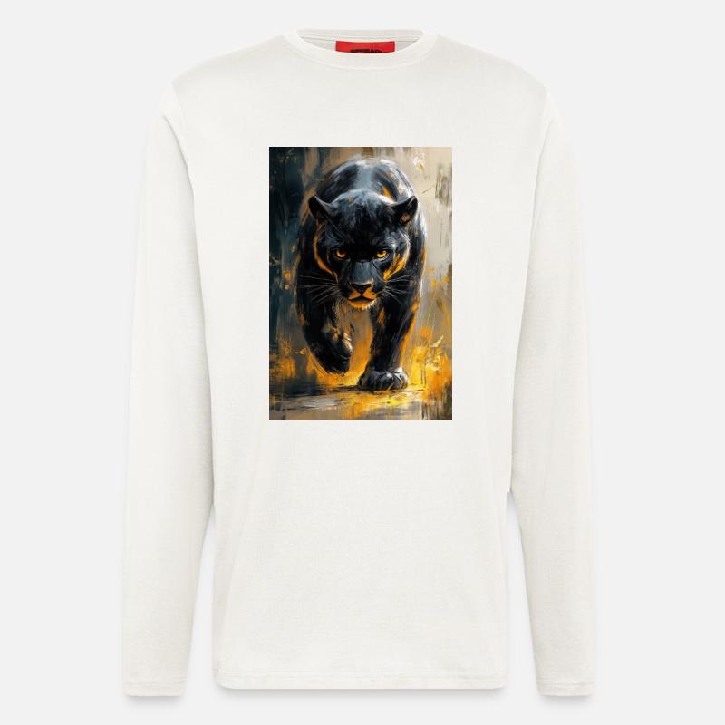 Illustration eines Panthers - Langarmshirt - made by SPREAD  - OFF WHITE