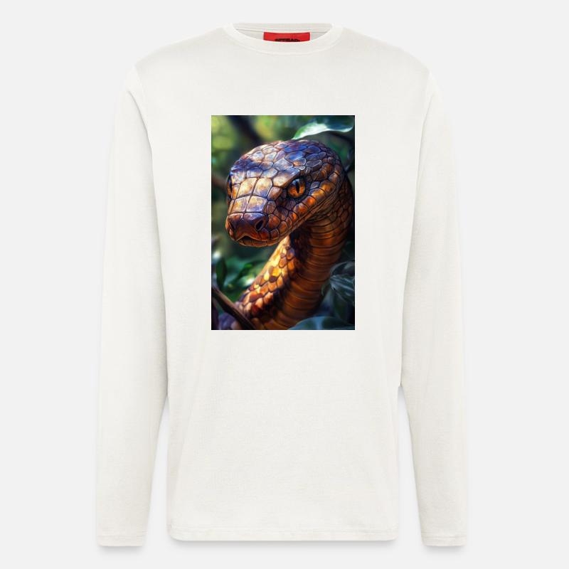 Illustration einer Schlange - Langarmshirt - made by SPREAD  - OFF WHITE